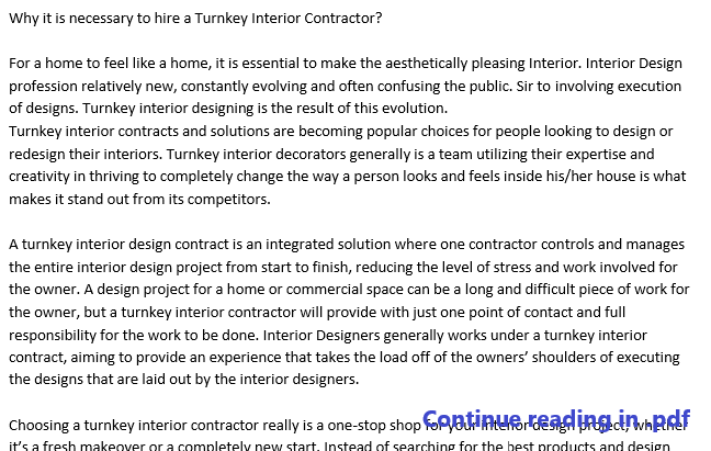 Why Is It Necessary to Hire a Turnkey Interior Decorator